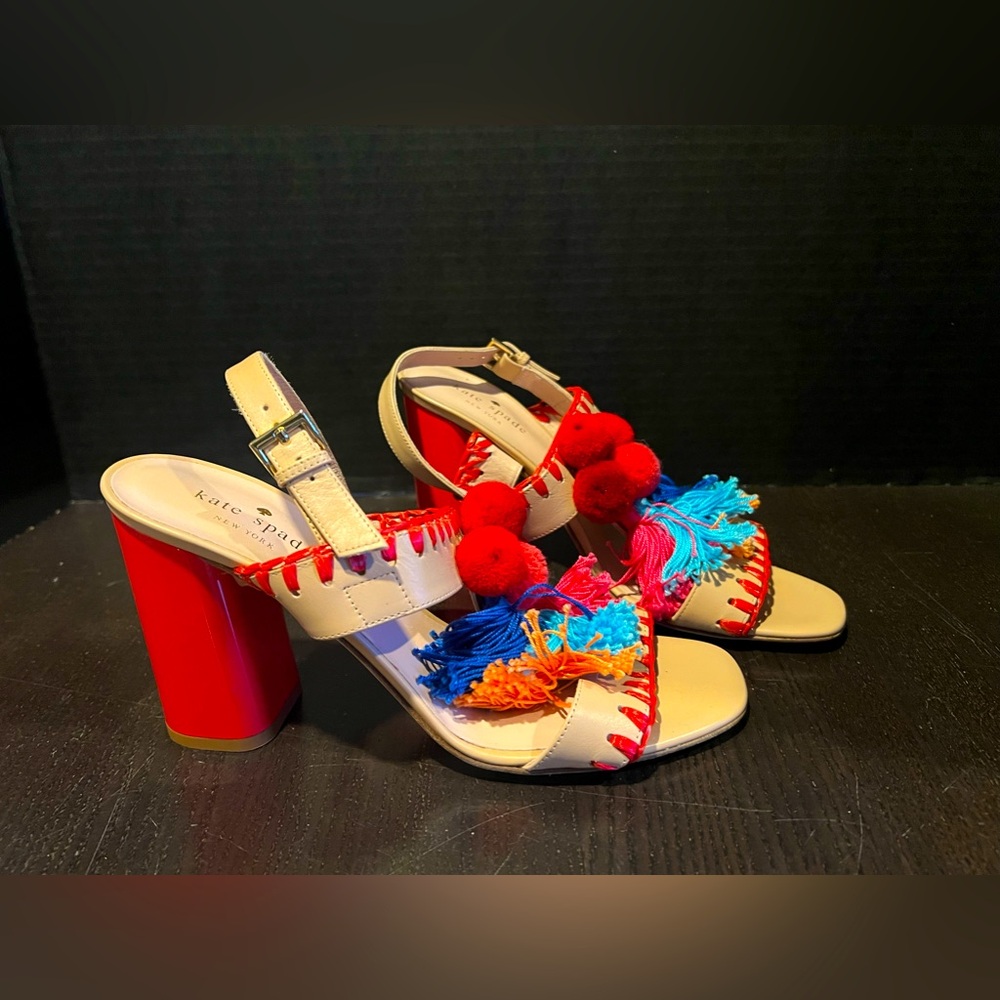 Kate Spade New York McDougal Pom Pom Heels - Size 8.5
